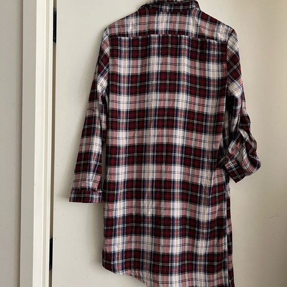 DO + BE Plaid Gathered Button Down Shirt Dress - Picture 6 of 8